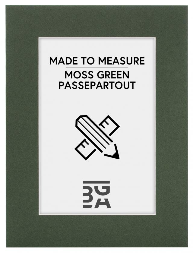 Egen tillverkning - Passepartouter Passe-partout Mosgroen - Op maat gemaakt (Witte kern)