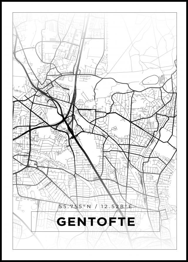 Bildverkstad Map - Gentofte - White Poster
