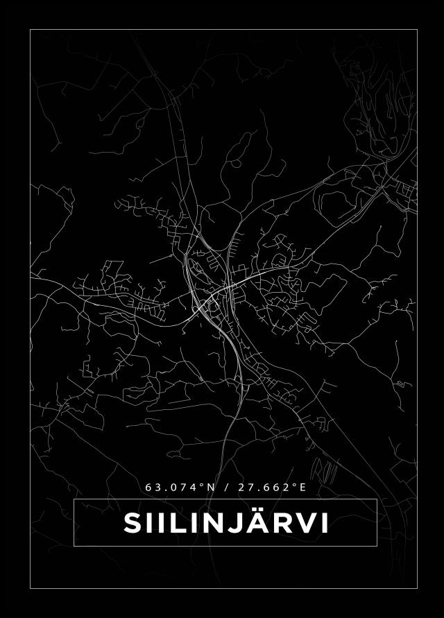Bildverkstad Map - Siilinjärvi - Black Poster