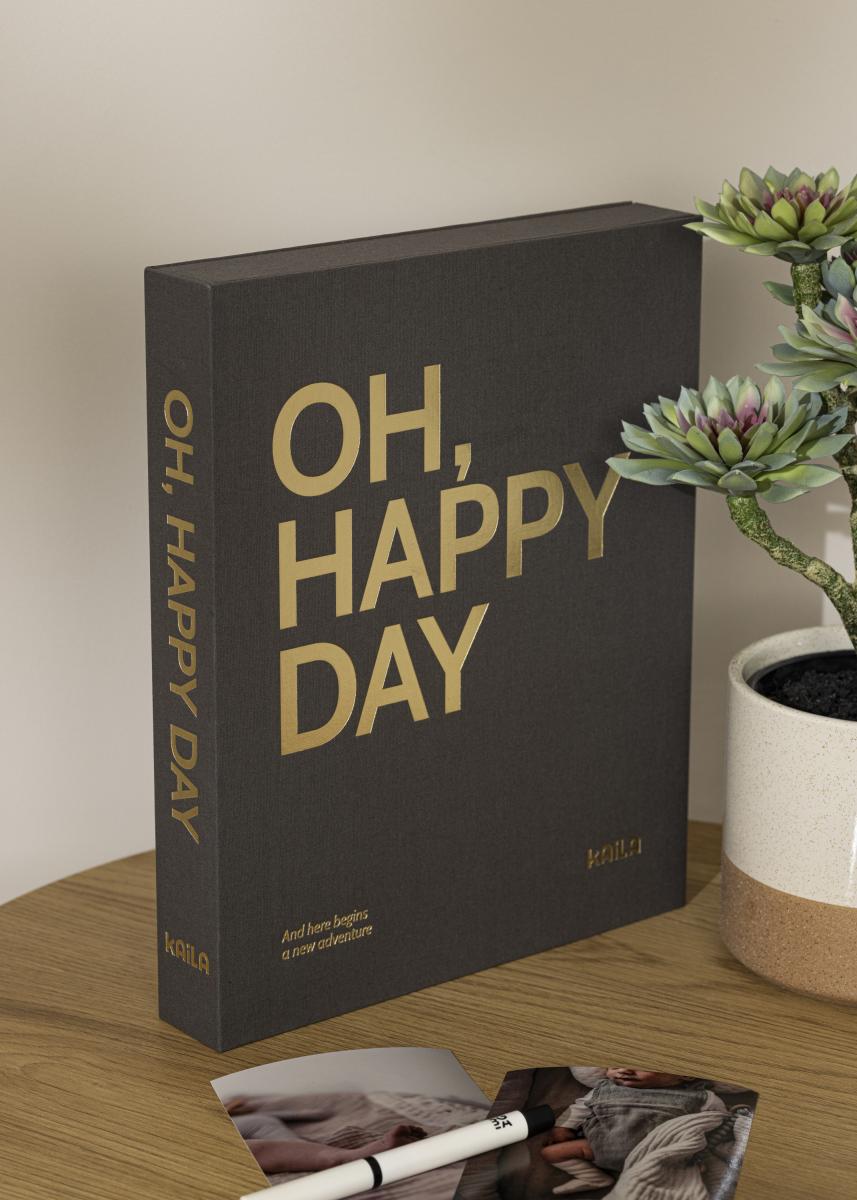 KAILA KAILA OH HAPPY DAY Black - Coffee Table Photo Album (60 Zwarte zijden)
