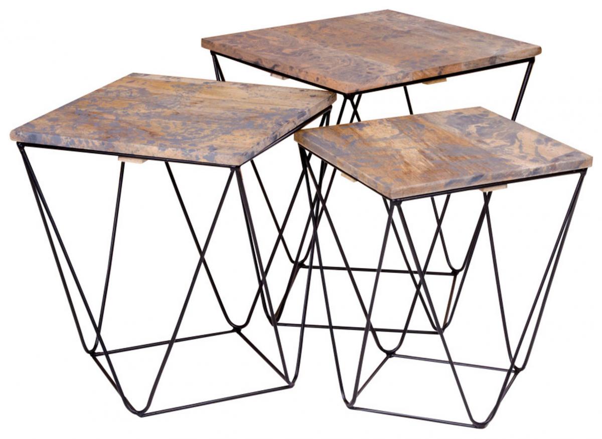House Nordic Bijzettafel Ranchi Grijs - 3 st