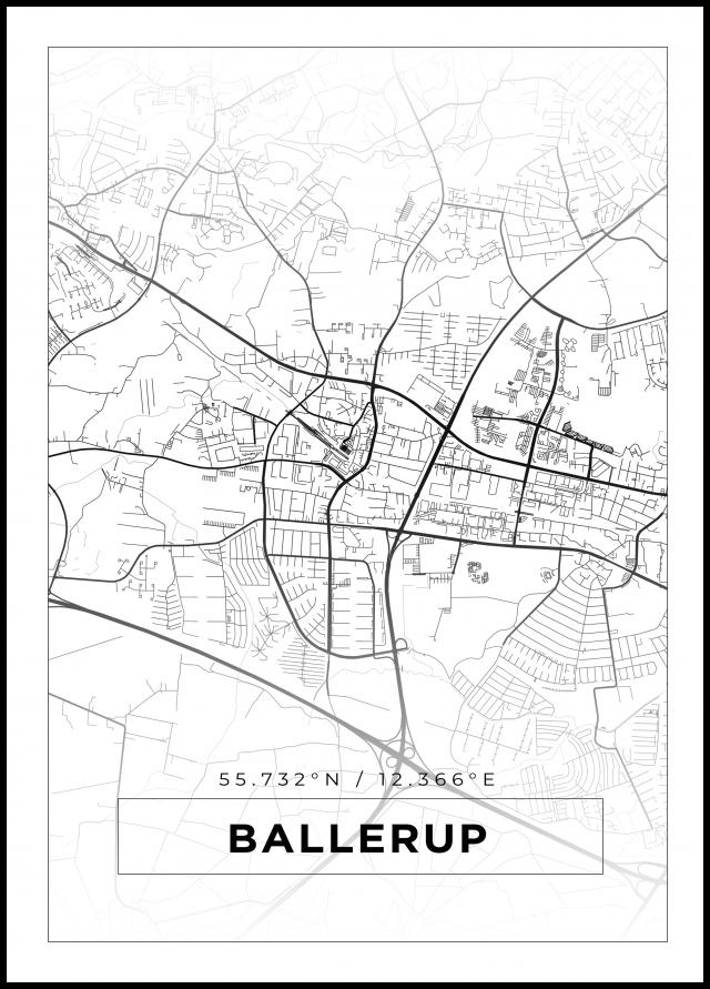 Bildverkstad Map - Ballerup - White Poster