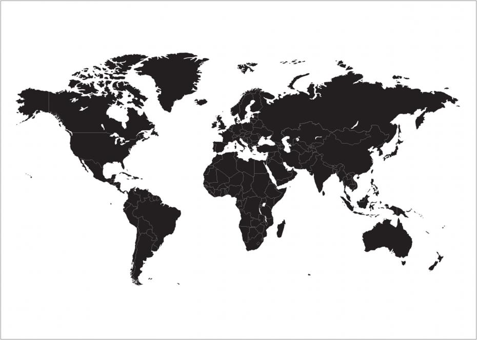 Bildverkstad Wereldkaart - Zwart