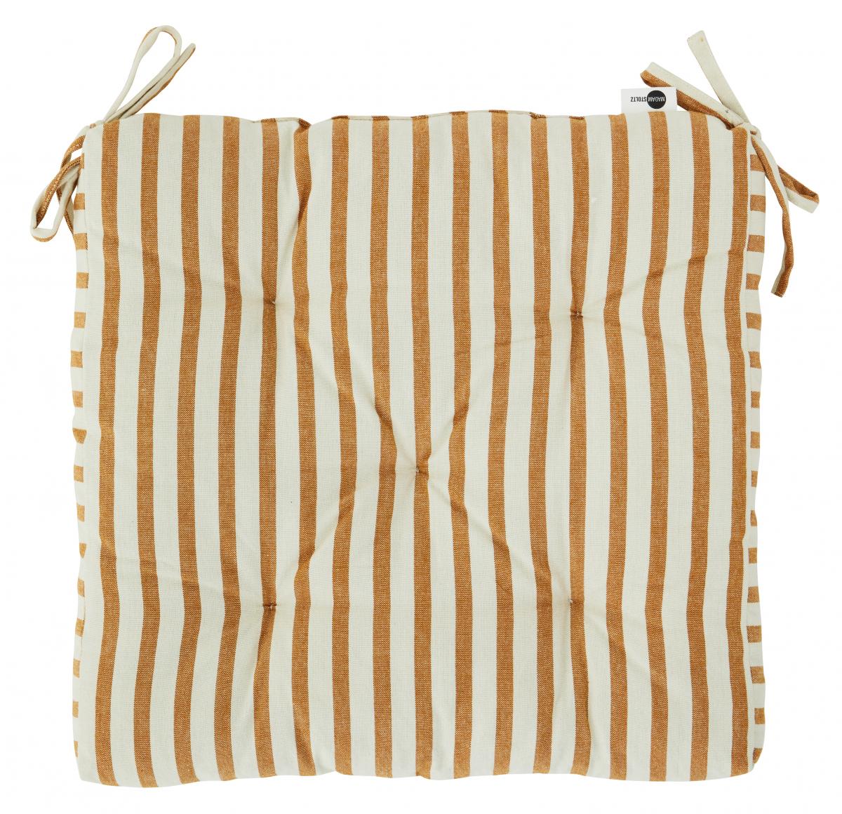 Madam Stoltz Stoelkussen Stripe - Offwhite 45x45 cm