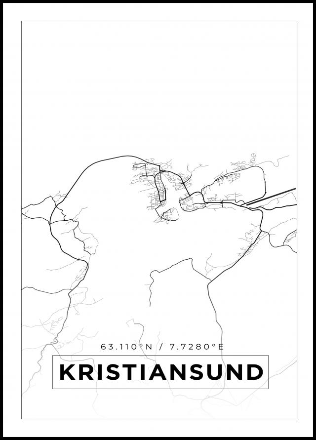 Bildverkstad Map - Kristiansund - White Poster