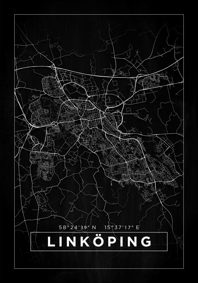 Bildverkstad Map - Linkping - Black Poster