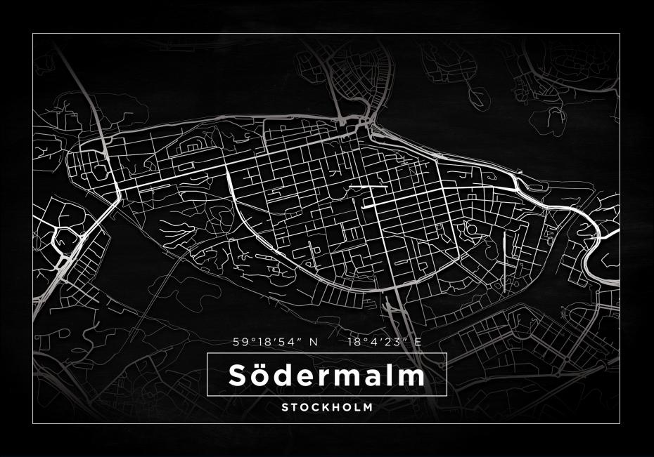 Bildverkstad Map - Sdermalm - Black Poster