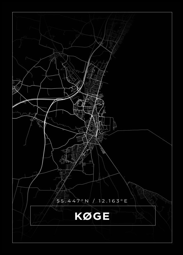 Bildverkstad Map - Køge - Black Poster