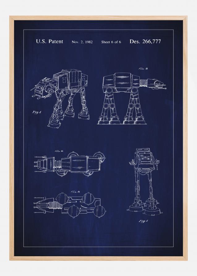 Bildverkstad Patenttekening - Star Wars - Walker - Blauw Poster