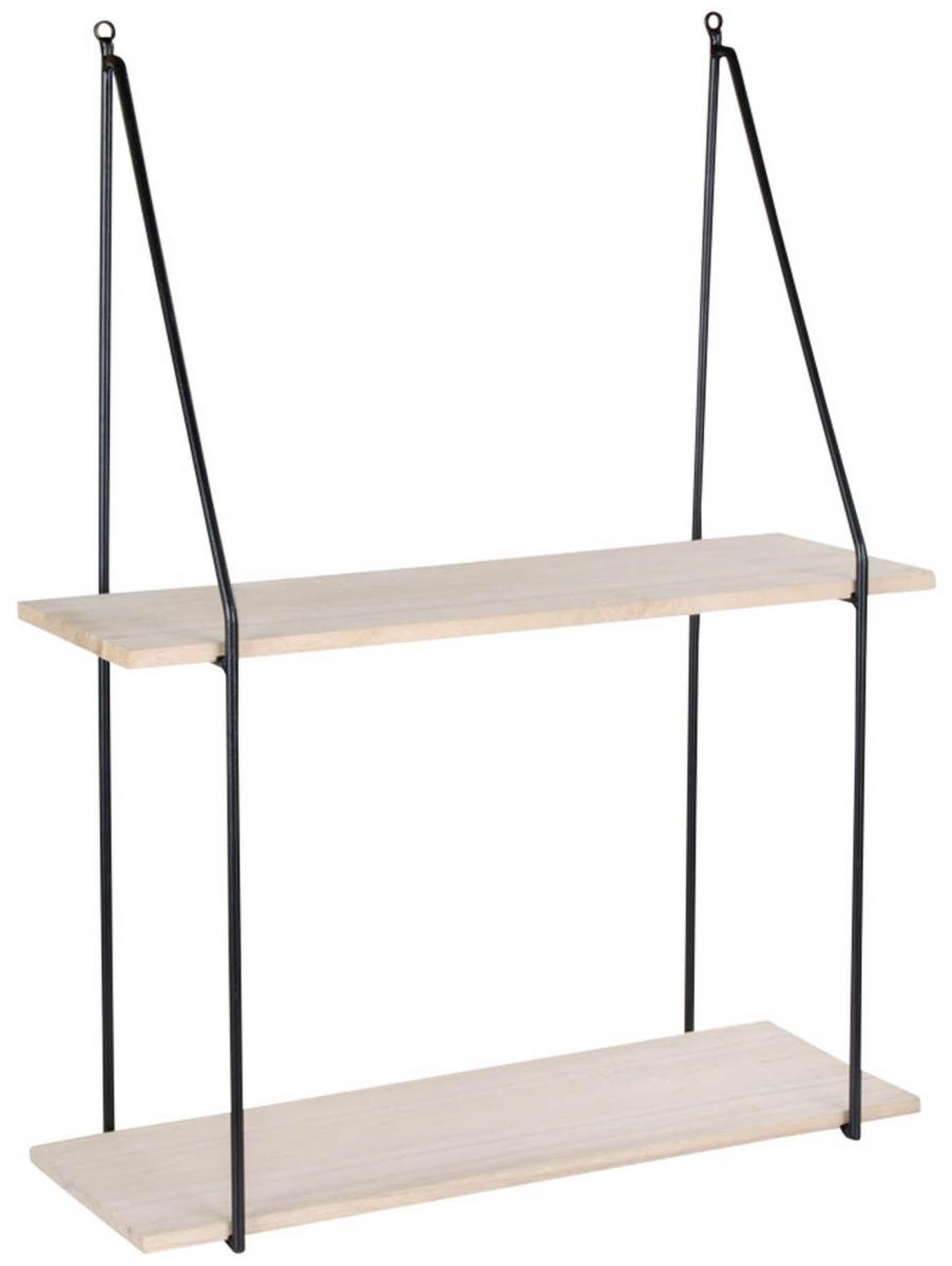 House Nordic Wandplank Haag 21x72 cm - Zwart/Hout