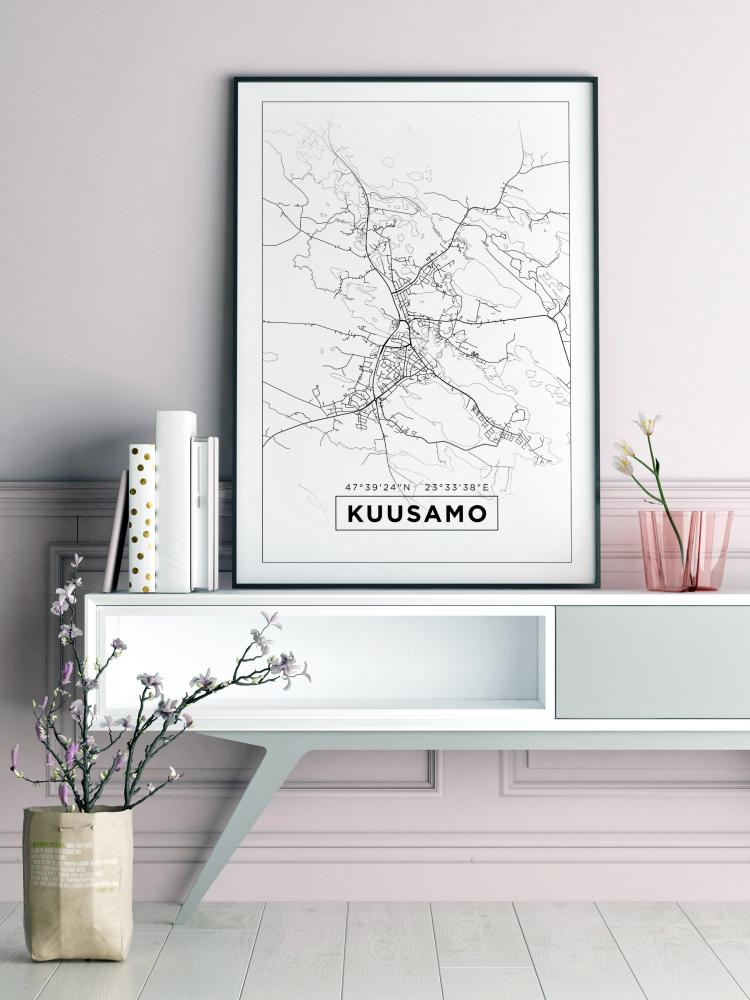 Bildverkstad Map - Kuusamo - White Poster