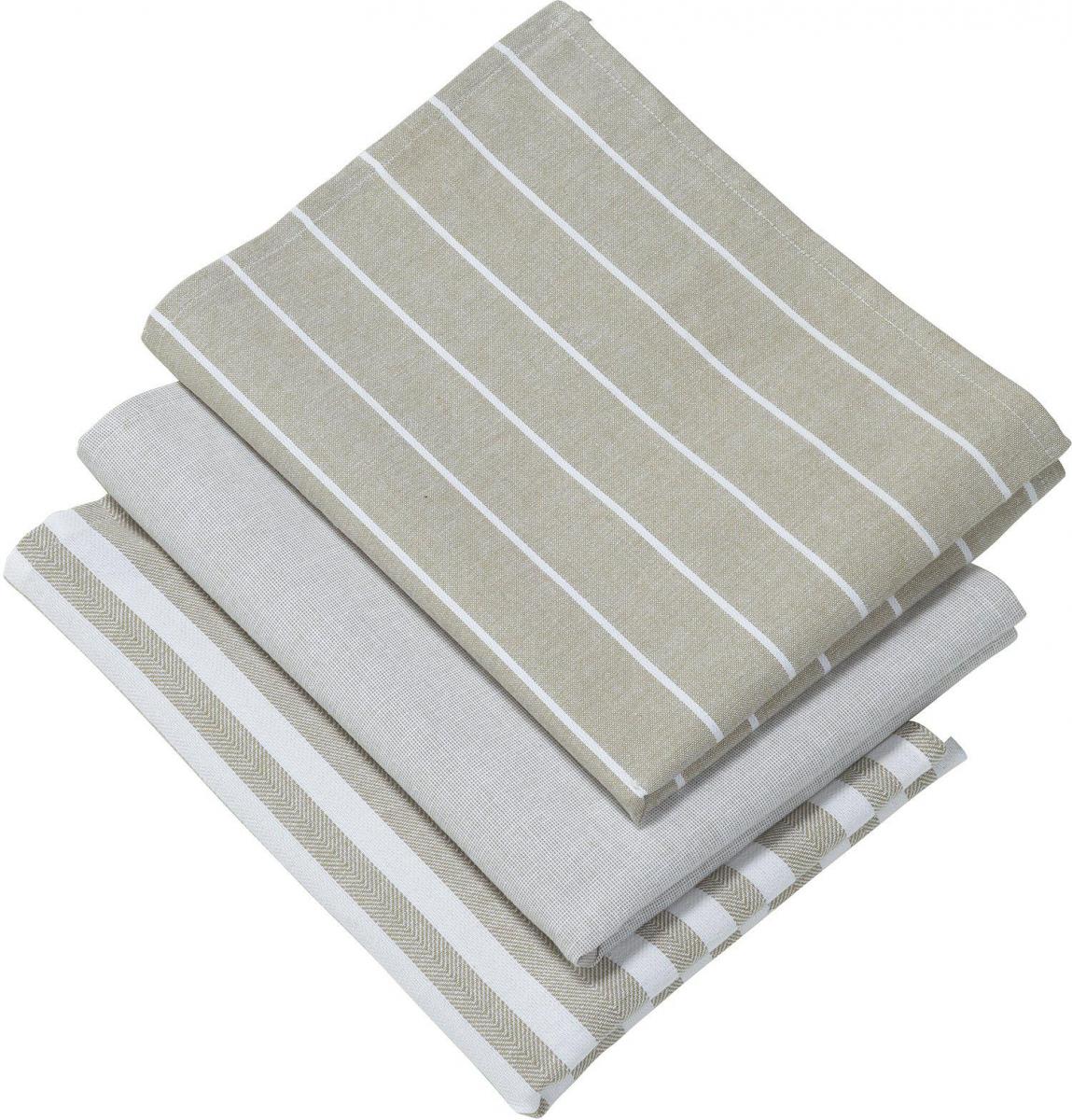 Svanefors Keukenhanddoek Alba - Beige 3-pack