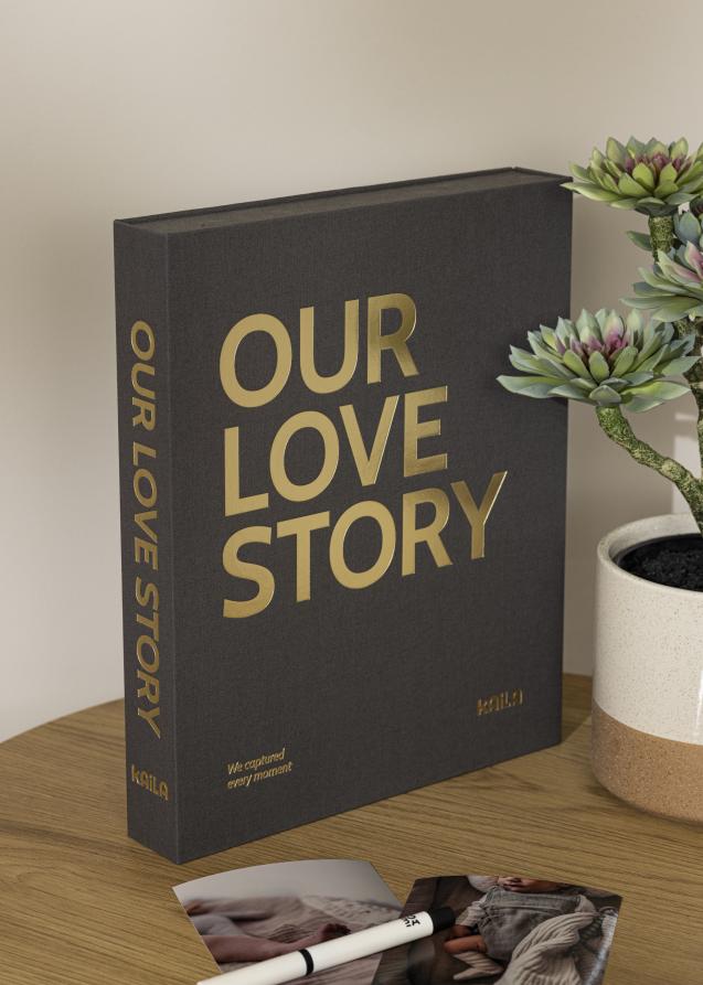 KAILA KAILA OUR LOVE STORY Black - Coffee Table Photo Album (60 Zwarte zijden)
