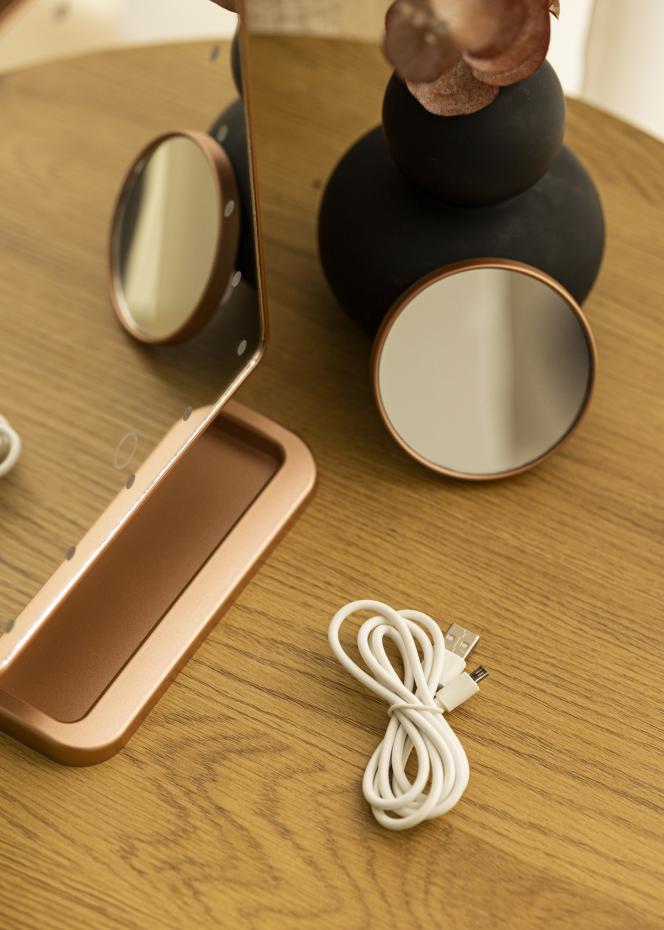 KAILA KAILA Make-up spiegel LED met Bluetooth Speaker Rosgoud 18x30 cm