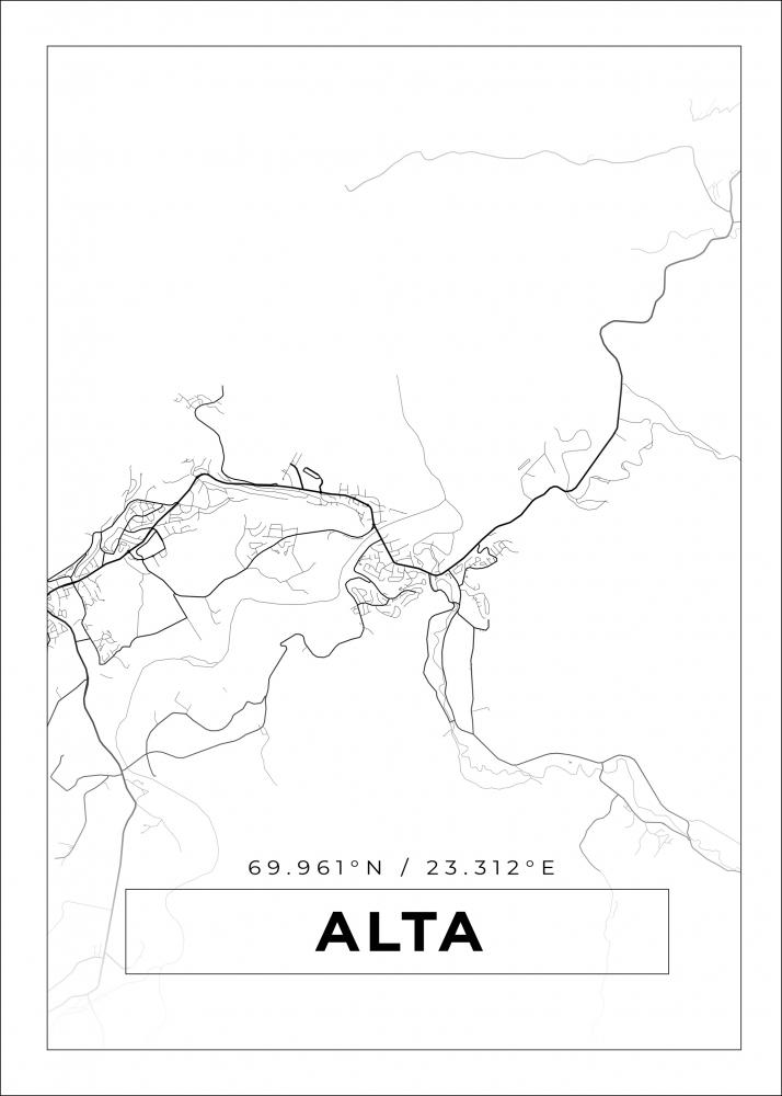 Bildverkstad Map - Alta - White Poster
