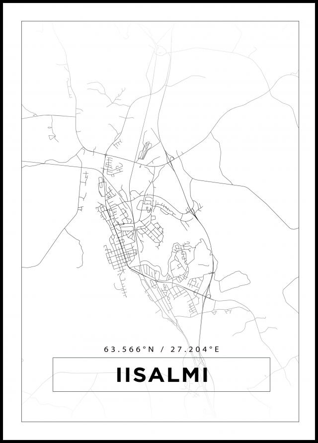Bildverkstad Map - Iisalmi - White Poster