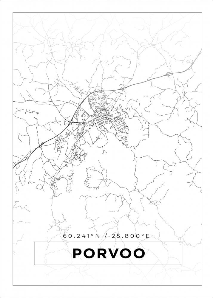 Bildverkstad Map - Porvoo - White Poster