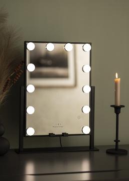 KAILA KAILA Make-up spiegel Hollywood 12 met Draadloze Oplader Zwart 30x41 cm