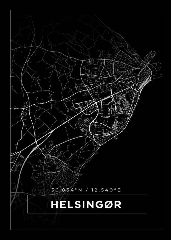 Bildverkstad Map - Helsingr - Black Poster