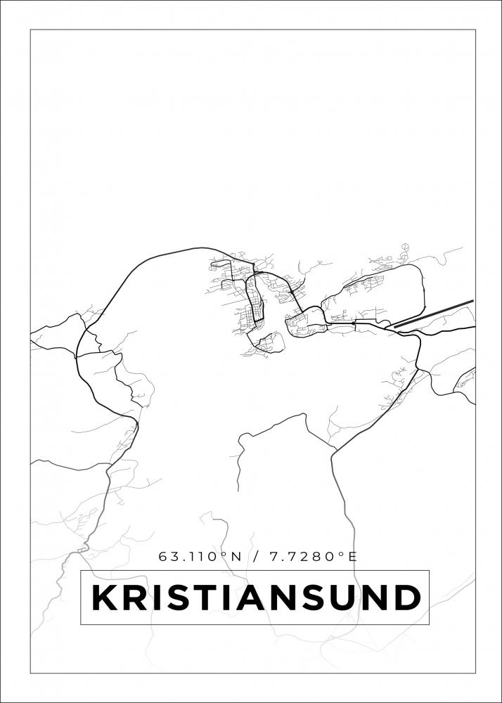 Bildverkstad Map - Kristiansund - White Poster