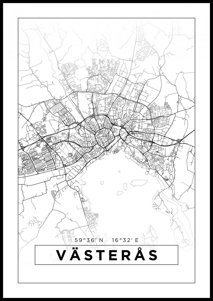 Bildverkstad Map - Västerås - White Poster