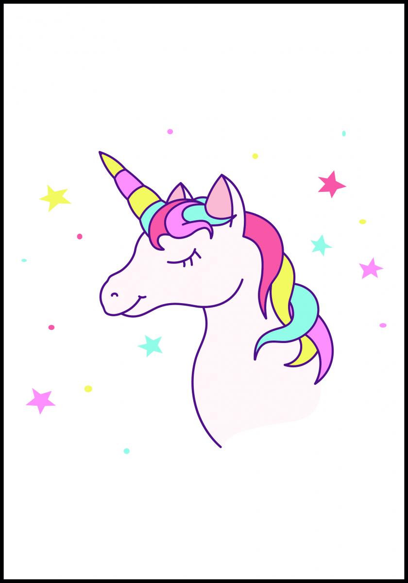 Bildverkstad Unicorn White Poster