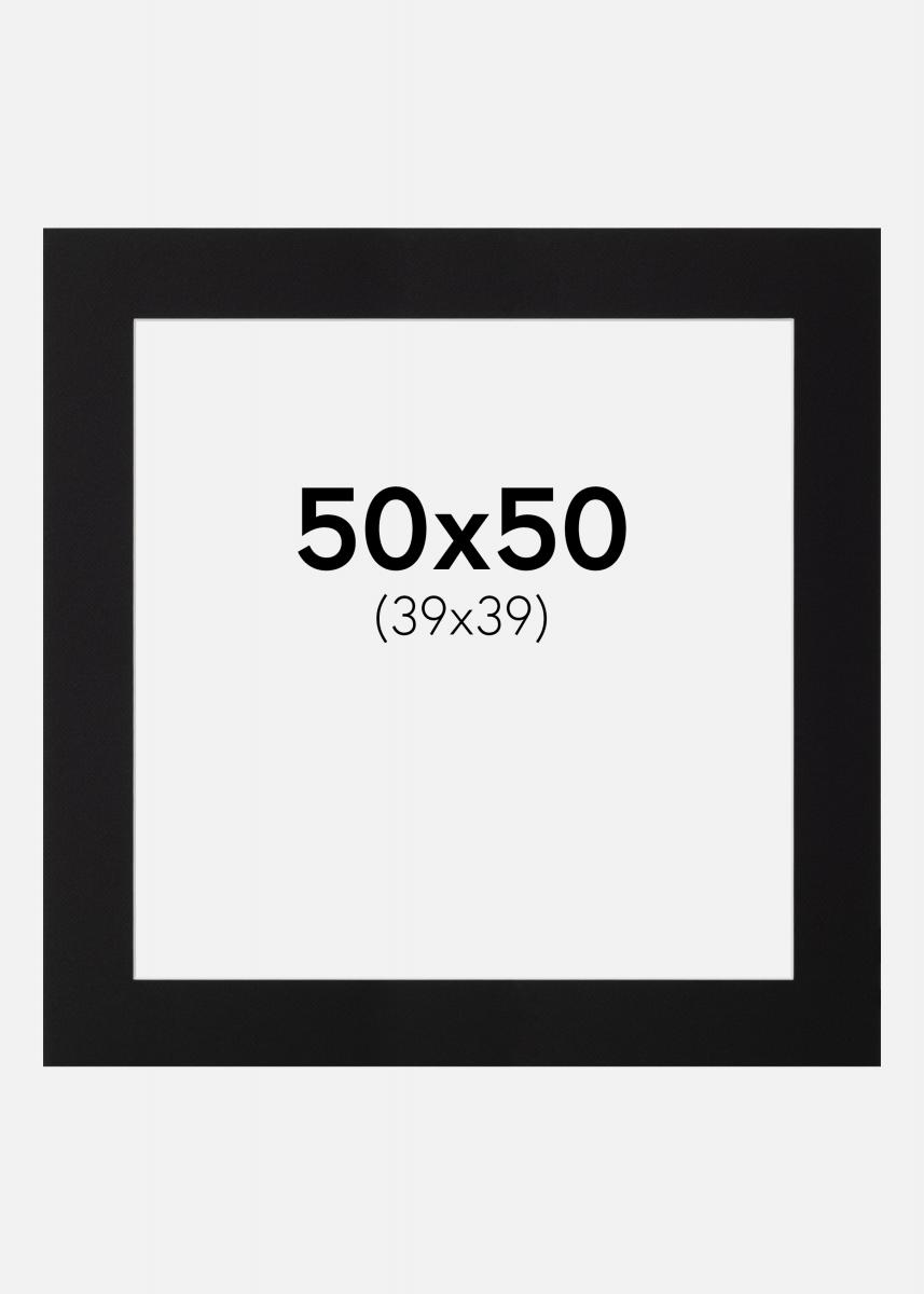 Galleri 1 Passe-partout Zwart (Witte kern) 50x50 cm (39x39)
