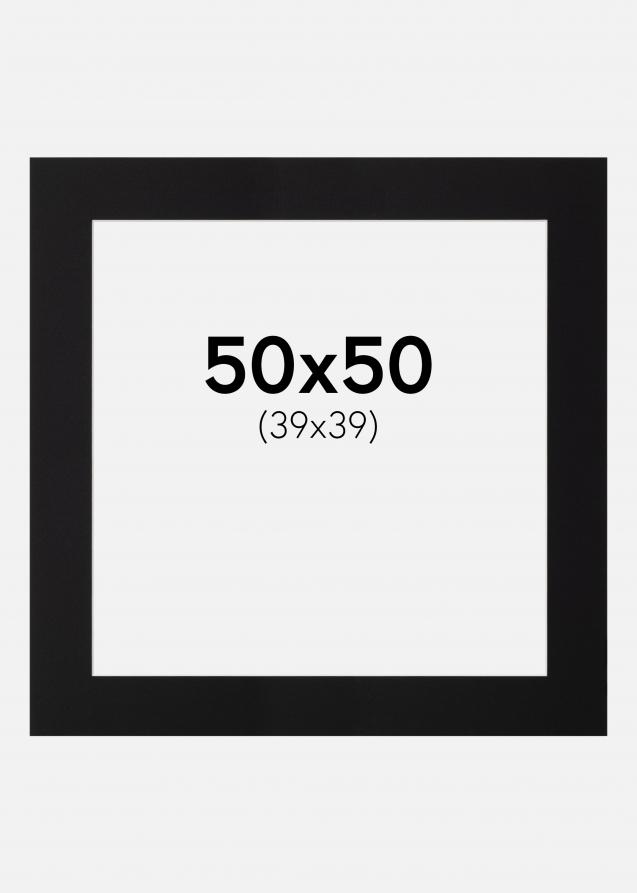 Galleri 1 Passe-partout Zwart (Witte kern) 50x50 cm (39x39)