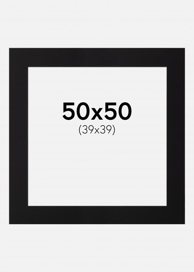 Galleri 1 Passe-partout Zwart (Witte kern) 50x50 cm (39x39)