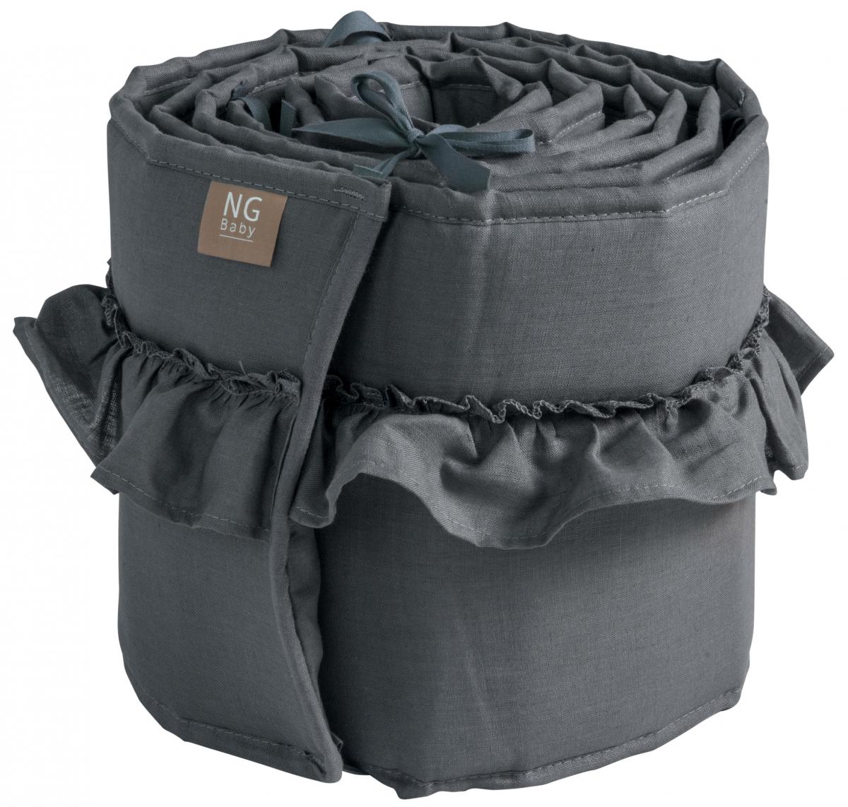 NG Baby Bed bumper Volang - Graphite Grey 360x25 cm