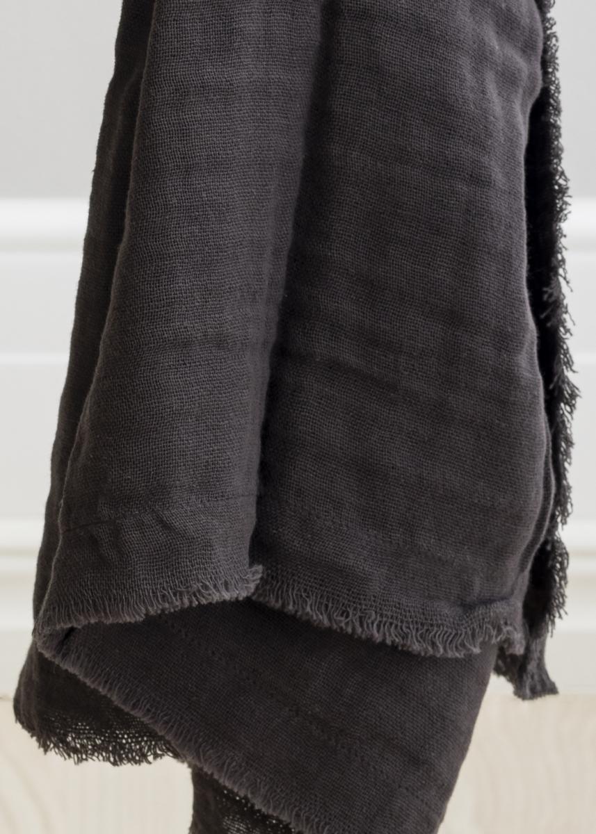 IB Laursen Plaid Dubbel geweven - Antraciet 130x170 cm
