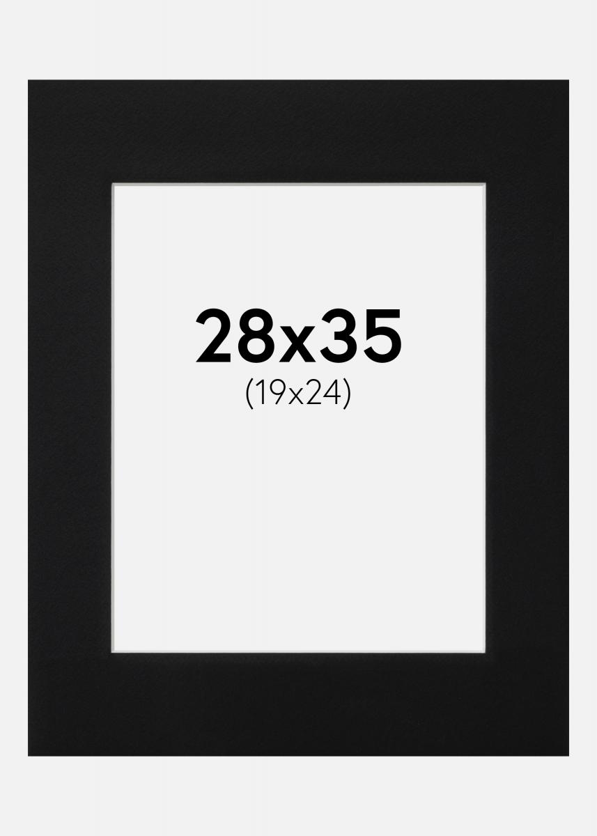 Artlink Passe-partout Zwart Standaard (Witte kern) 28x35 cm (19x24)