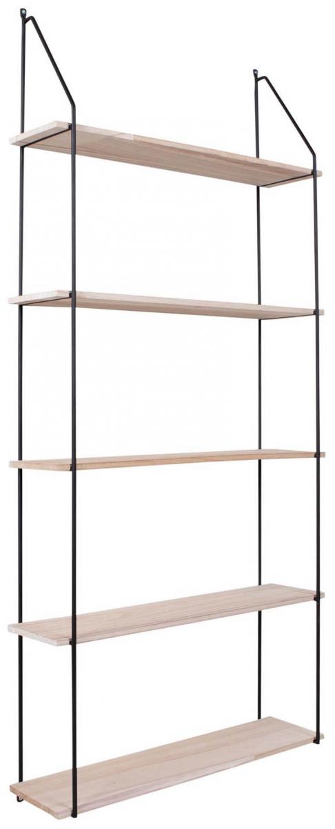 House Nordic Wandplank Eindhoven 65x145 cm - Zwart/Hout