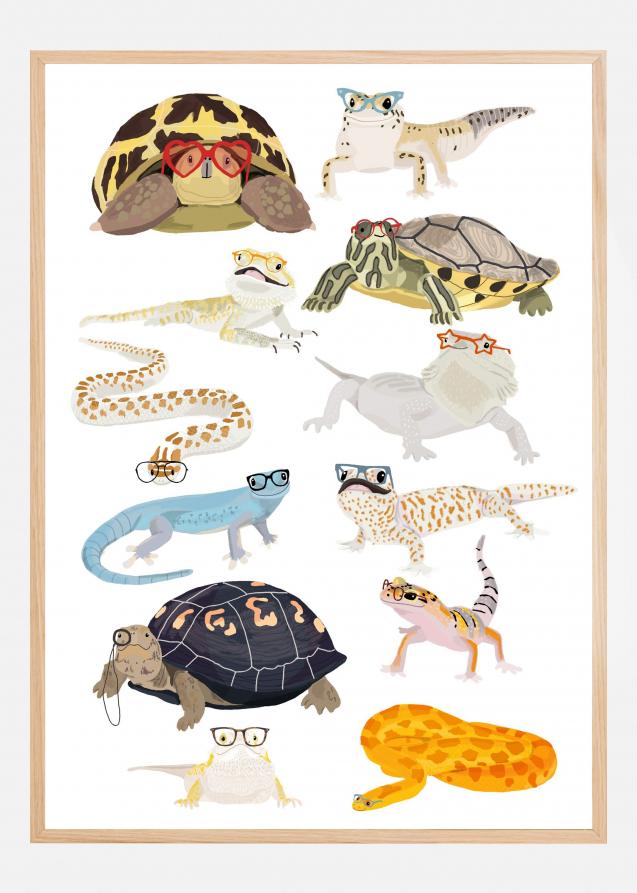 Bildverkstad Reptiles In Glasses Poster