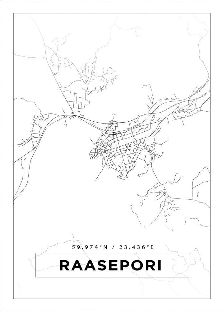Bildverkstad Map - Raseborg - White Poster
