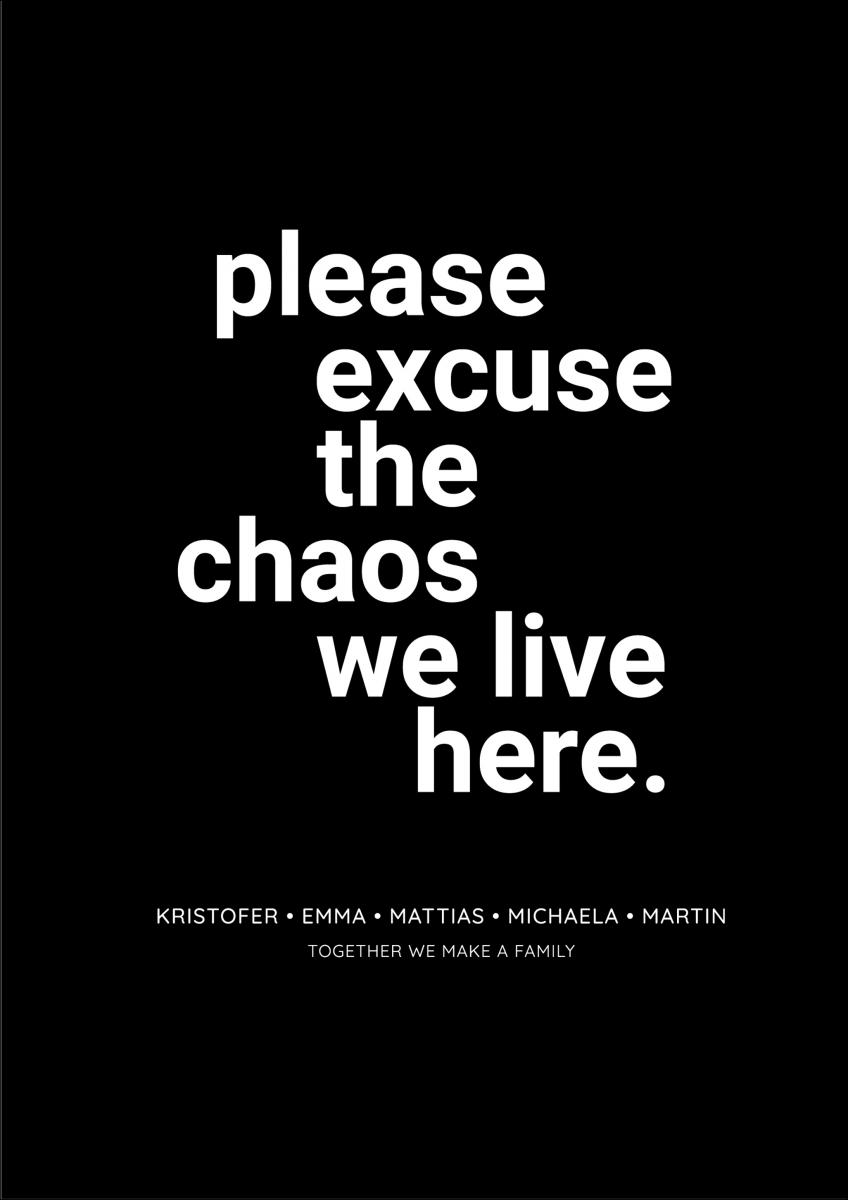 Personlig poster Chaos - Black