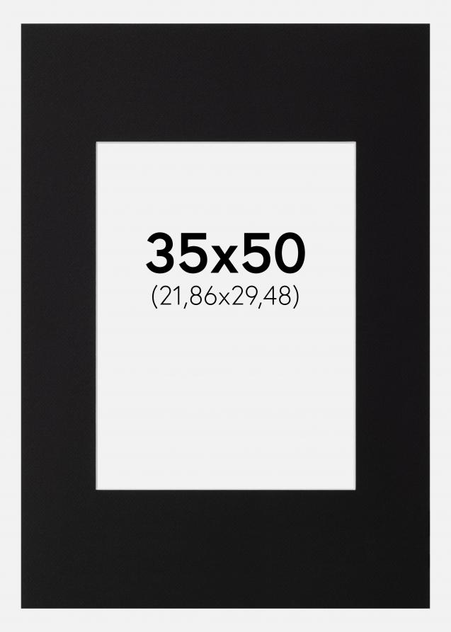 Galleri 1 Passe-partout Zwart (Witte kern) 35x50 cm (21,86x29,48)