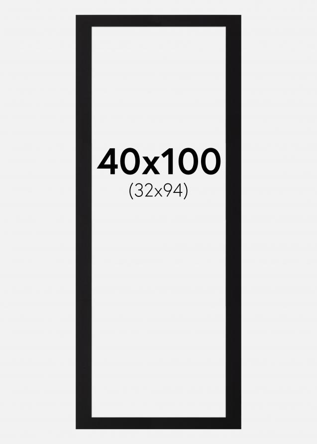 Galleri 1 Passe-partout Zwart (Witte kern) 40x100 cm (32x94)