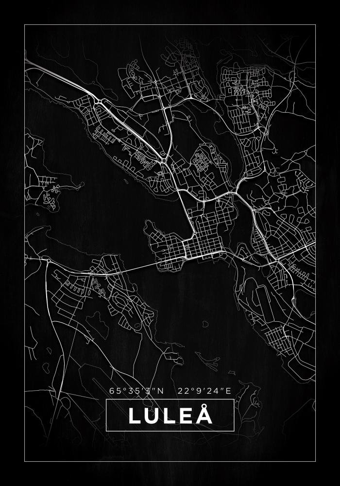 Bildverkstad Map - Lule - Black Poster