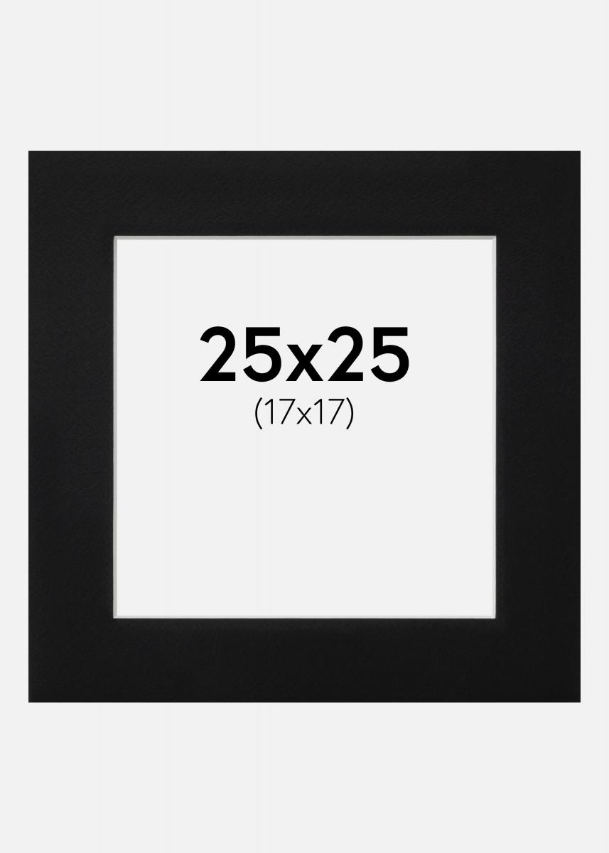 Artlink Passe-partout Zwart Standaard (Witte kern) 25x25 cm (17x17)