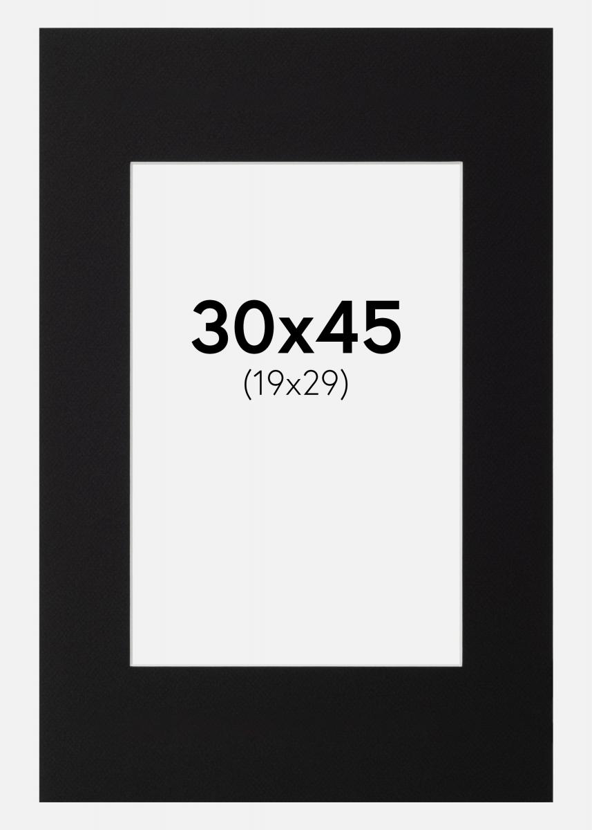 Galleri 1 Passe-partout Zwart (Witte kern) 30x45 cm (19x29)