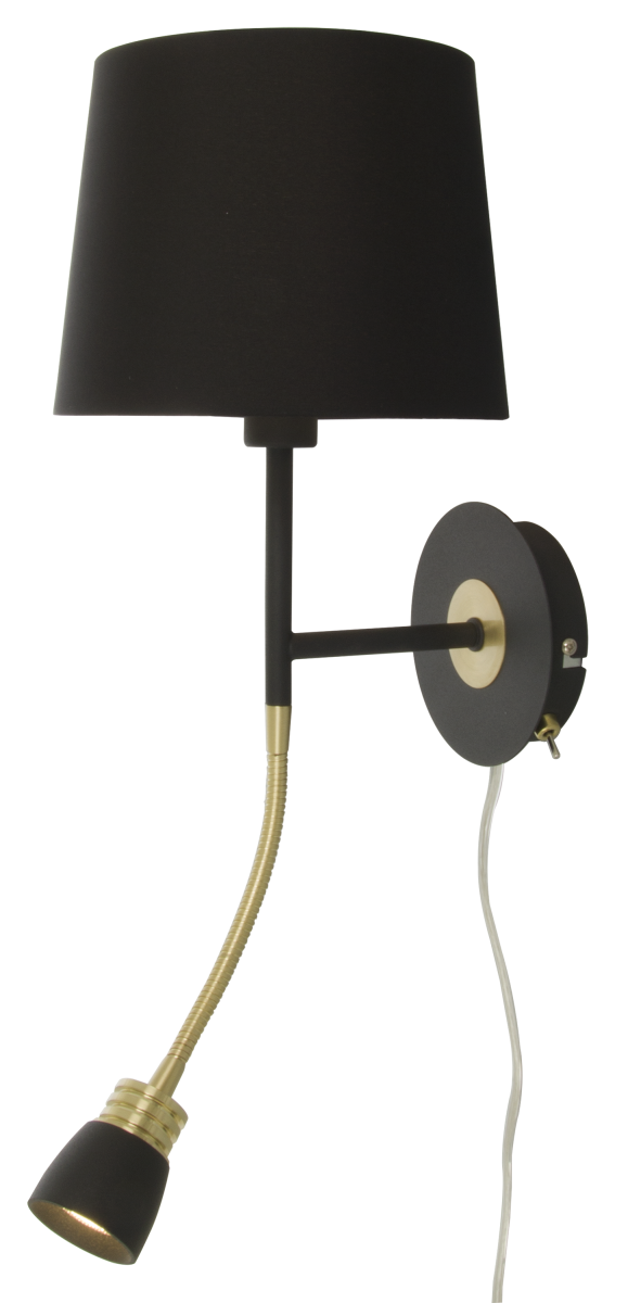 Aneta Belysning Wandlamp Eketorp - Zwart/Messing