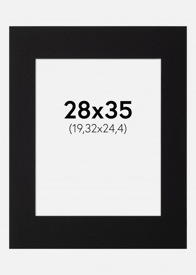 Galleri 1 Passe-partout Zwart (Witte kern) 28x35 cm (19,32x24,4)