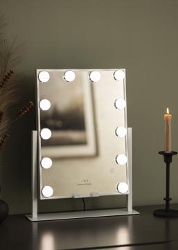 KAILA KAILA Make-up spiegel Hollywood 12 met Draadloze Oplader Wit 30x41 cm