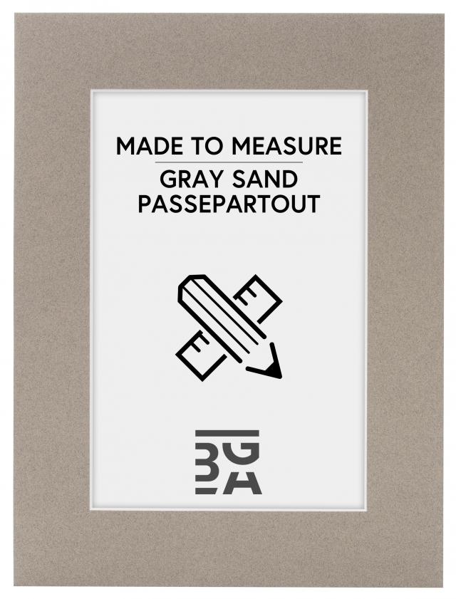 Egen tillverkning - Passepartouter Passe-partout Zandgrijs - Op maat gemaakt (Witte kern)