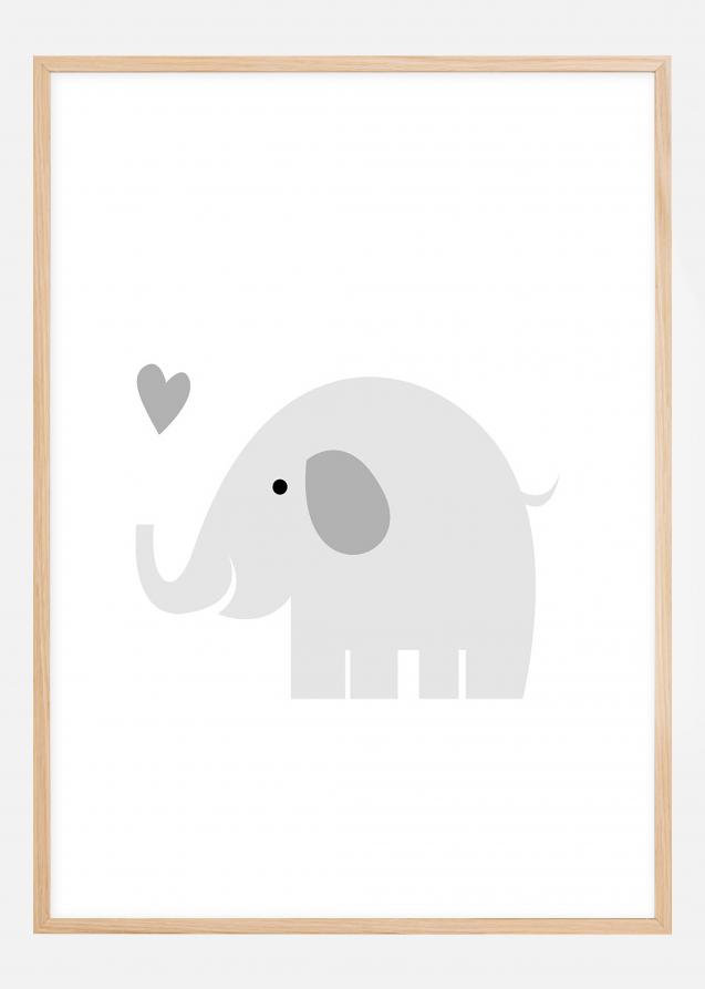 Bildverkstad Olifant Solo - Dofgrijs Poster