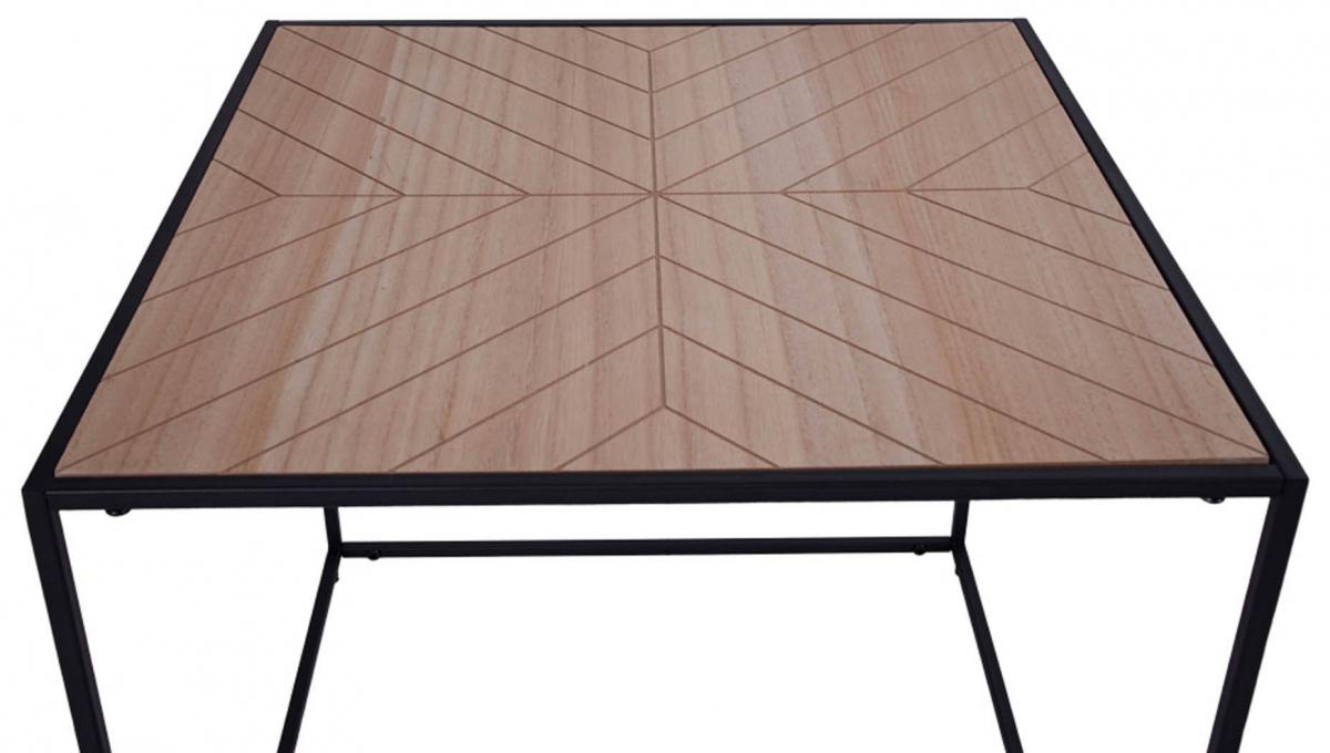 House Nordic Bijzettafel Bergamo 50x50 cm - Zwart/Keizersboom