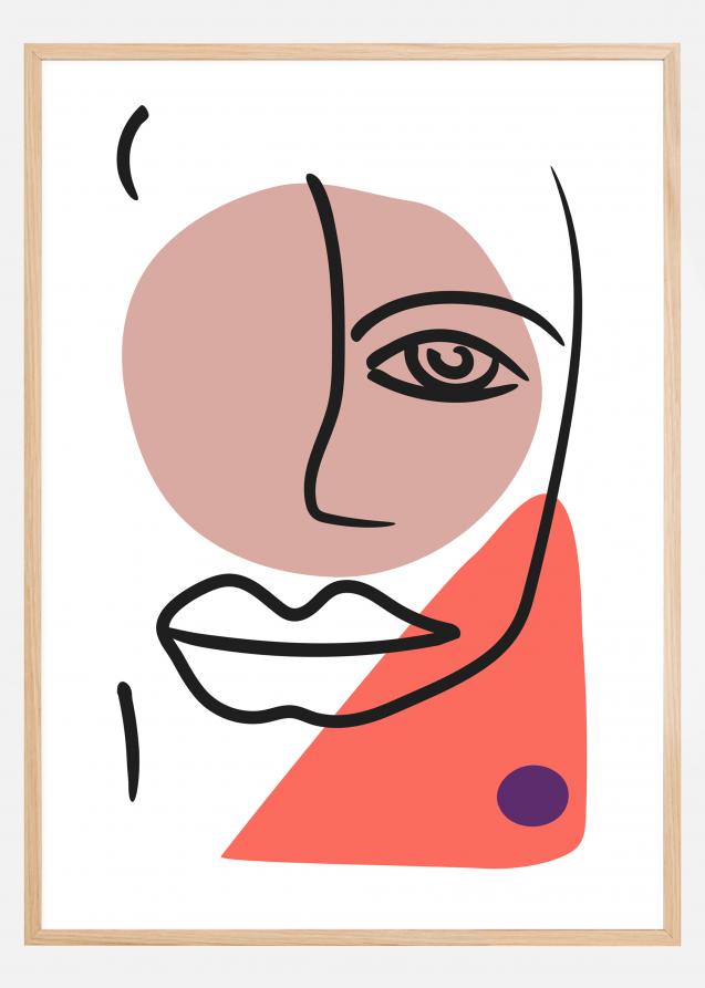 Bildverkstad Abstract Face - Red II Poster