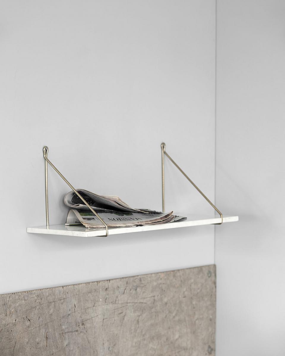 House Doctor Wandplank Marble 24x70 cm - Wit