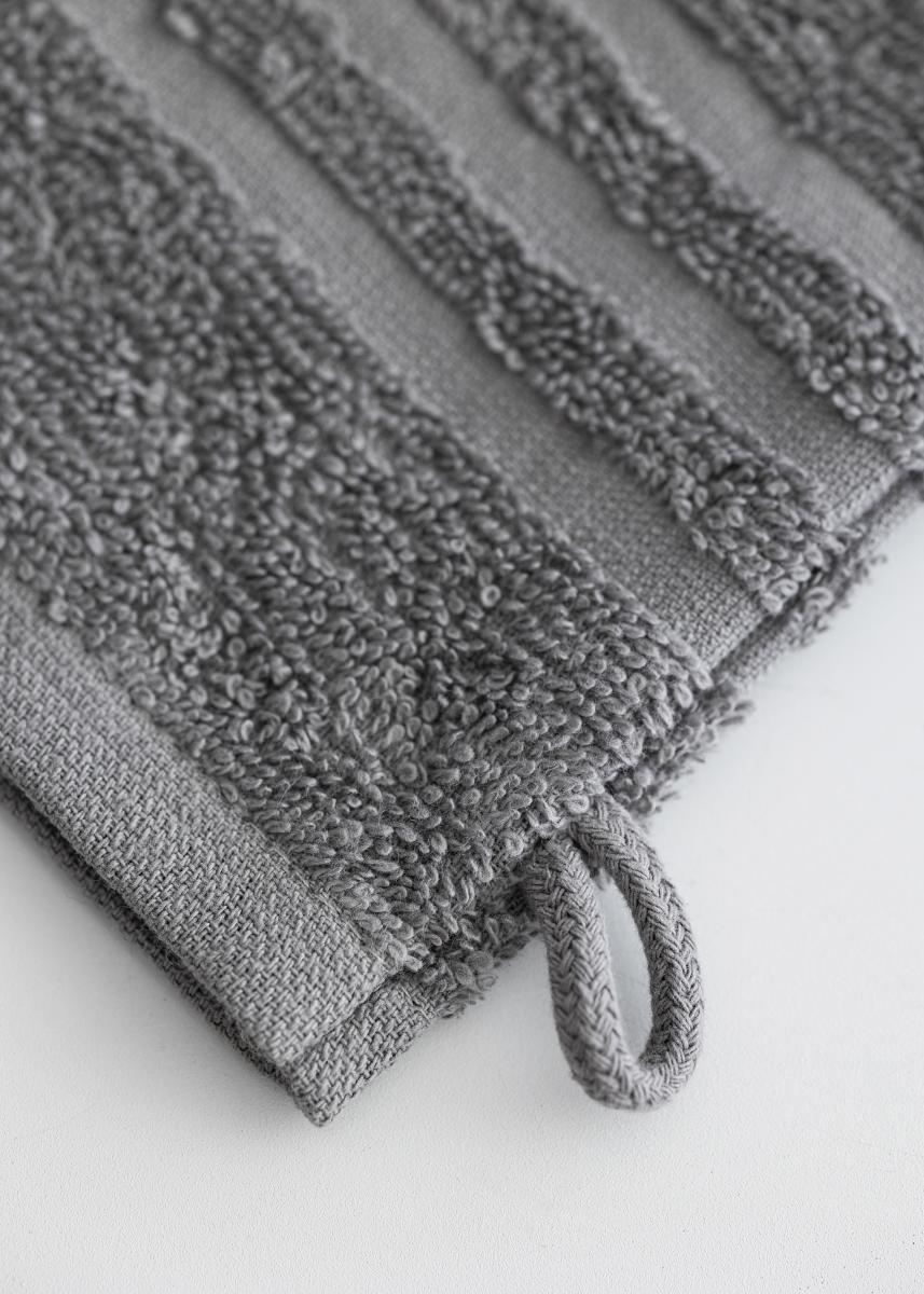 Borganäs of Sweden Washandje Basic Badstof - Grijs 15x21 cm